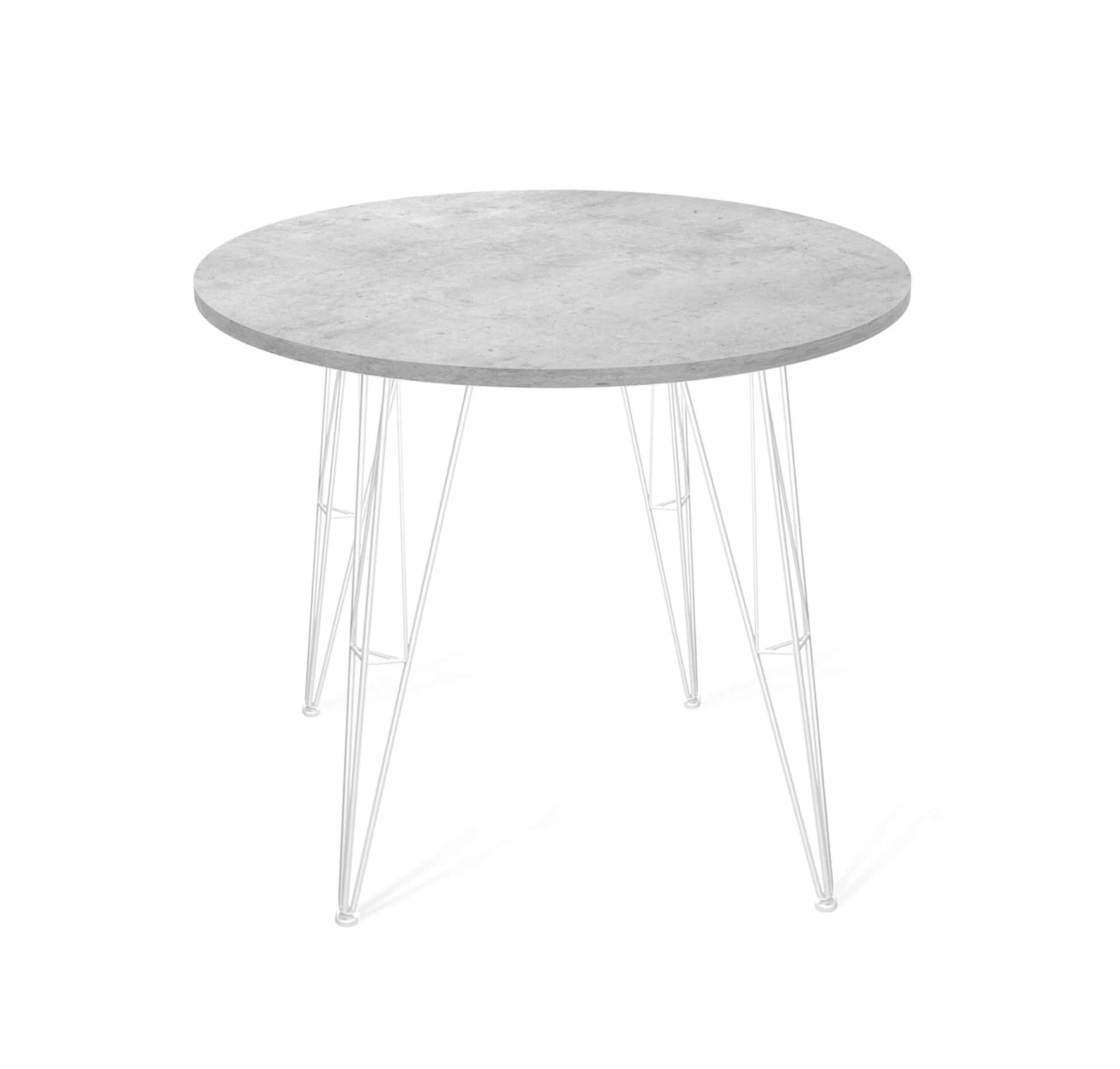 Изображение Стол кухонный круглый Sheffilton 90 см белый / бетон чикаго светло-серый