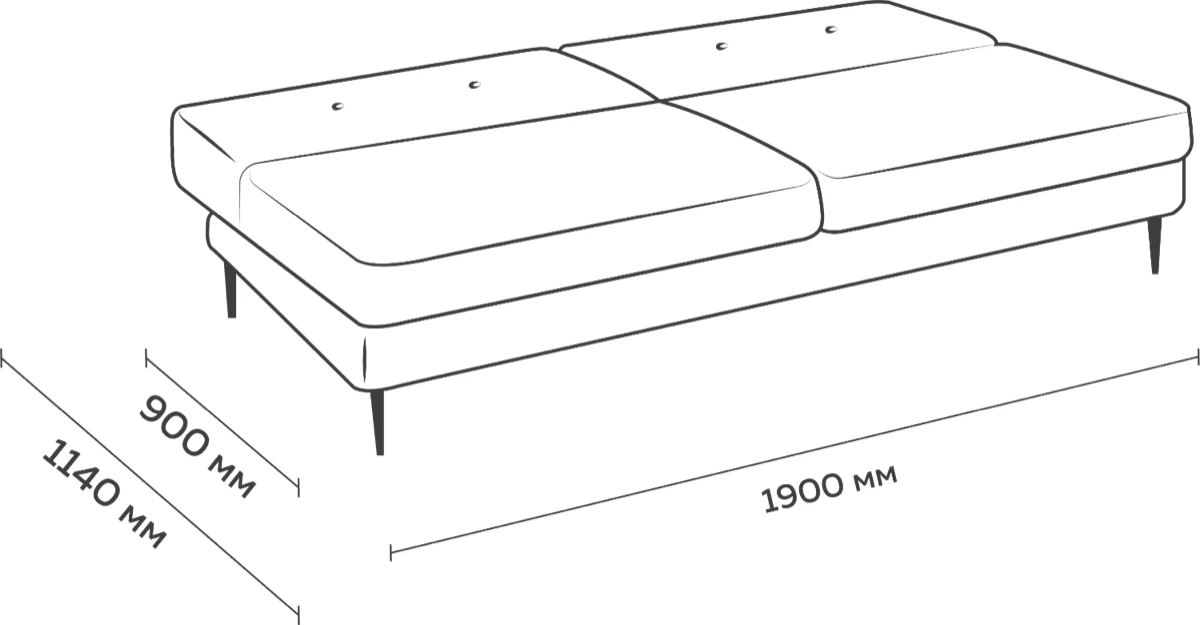 Изображение Диван-релакс прямой трехместный Sven тканевый бирюзовый